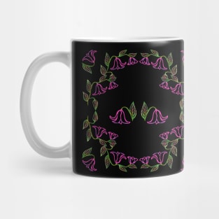 floral pattern of hand drawn flowers sketch elements illustration Mug